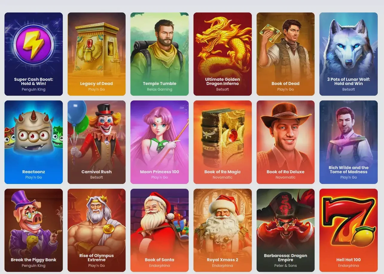 Игровой интерфейс казино Гизбо